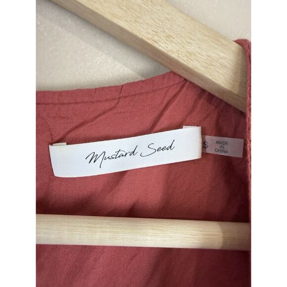 Mustard Seed Rust Eyelet Romper Dress Women’s S Terracotta Ruffle Boho Playsuit - Picture 11 of 16